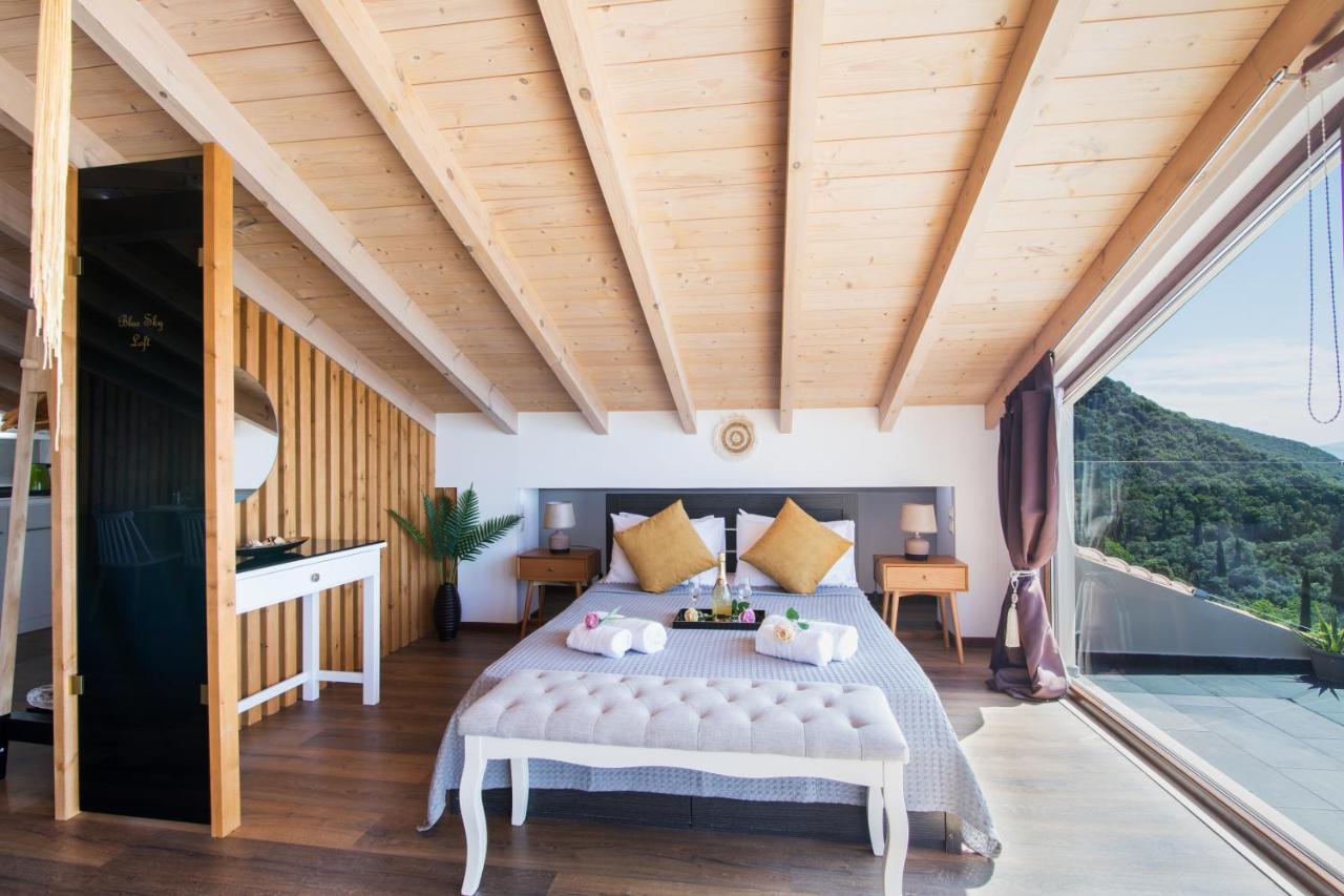 Blue Sky Loft By Corfuescapes Lägenhet Spartylas Exteriör bild