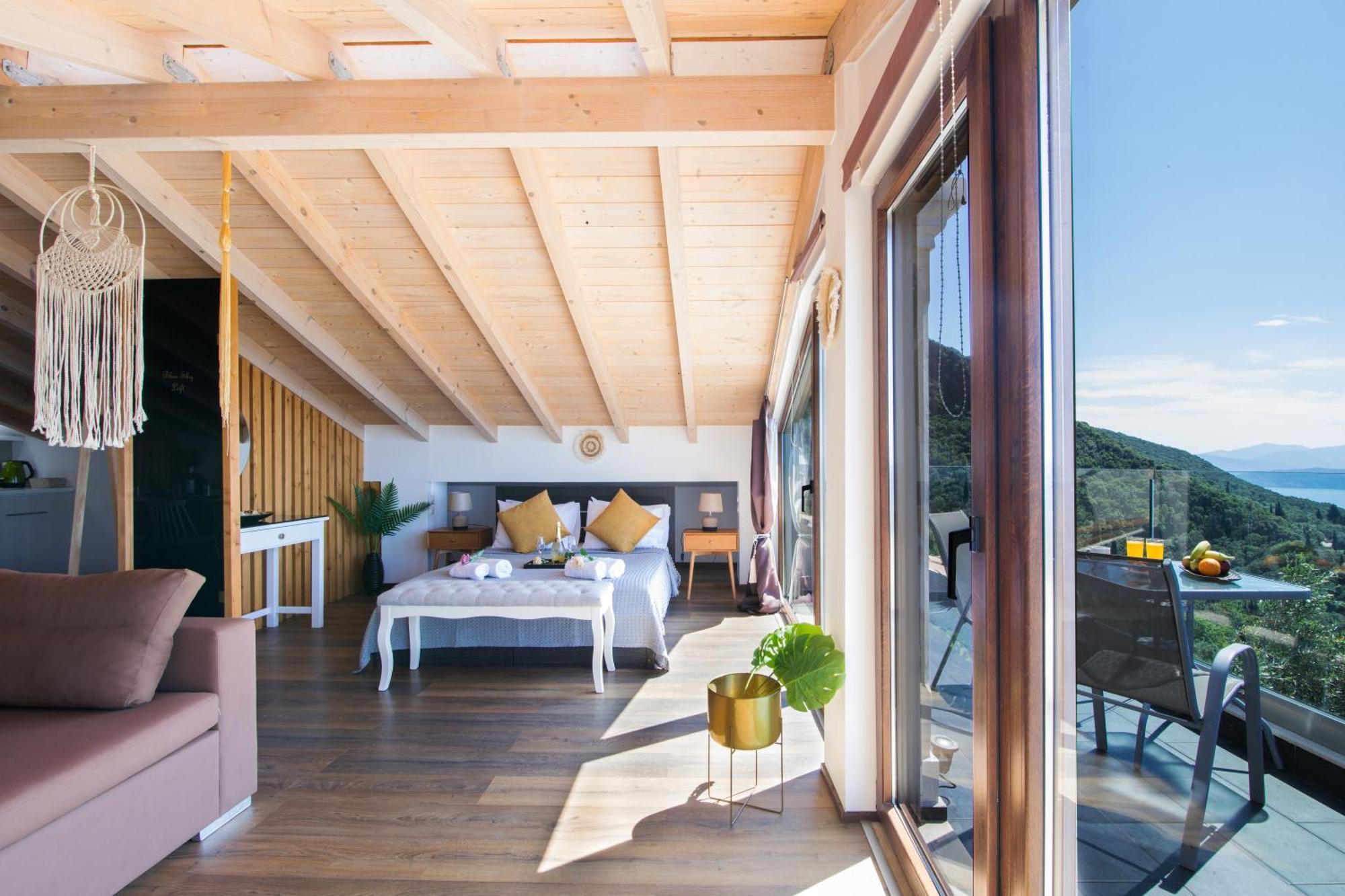 Blue Sky Loft By Corfuescapes Lägenhet Spartylas Exteriör bild